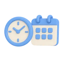 Fast funding illustration: clock and calendar